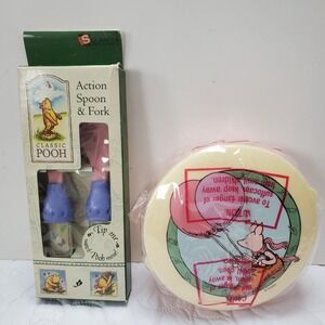 Winnie the Pooh Spoon Fork Cup Bowl Set Baby Boy Girl Feeding